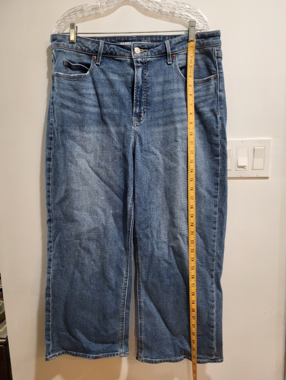 Old Navy Sky-Hi Wide Leg Jeans Size 16 High Rise Light Wash - Picture 3 of 4